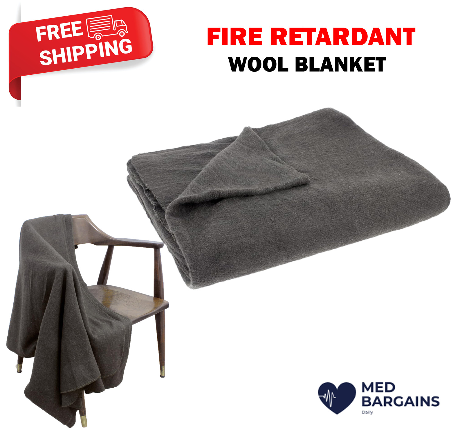 Ever Ready Warm Wool Fire Retardant Blanket 62\