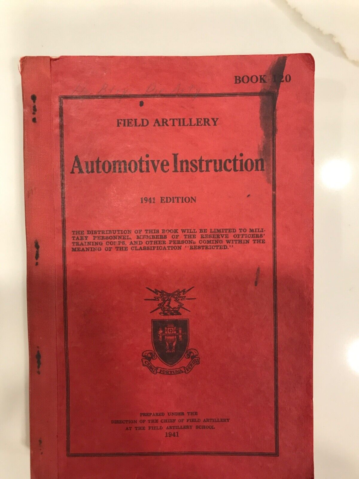 Field Artillery Automotive Instruction -1941 Edition - 2nd Print - free postage