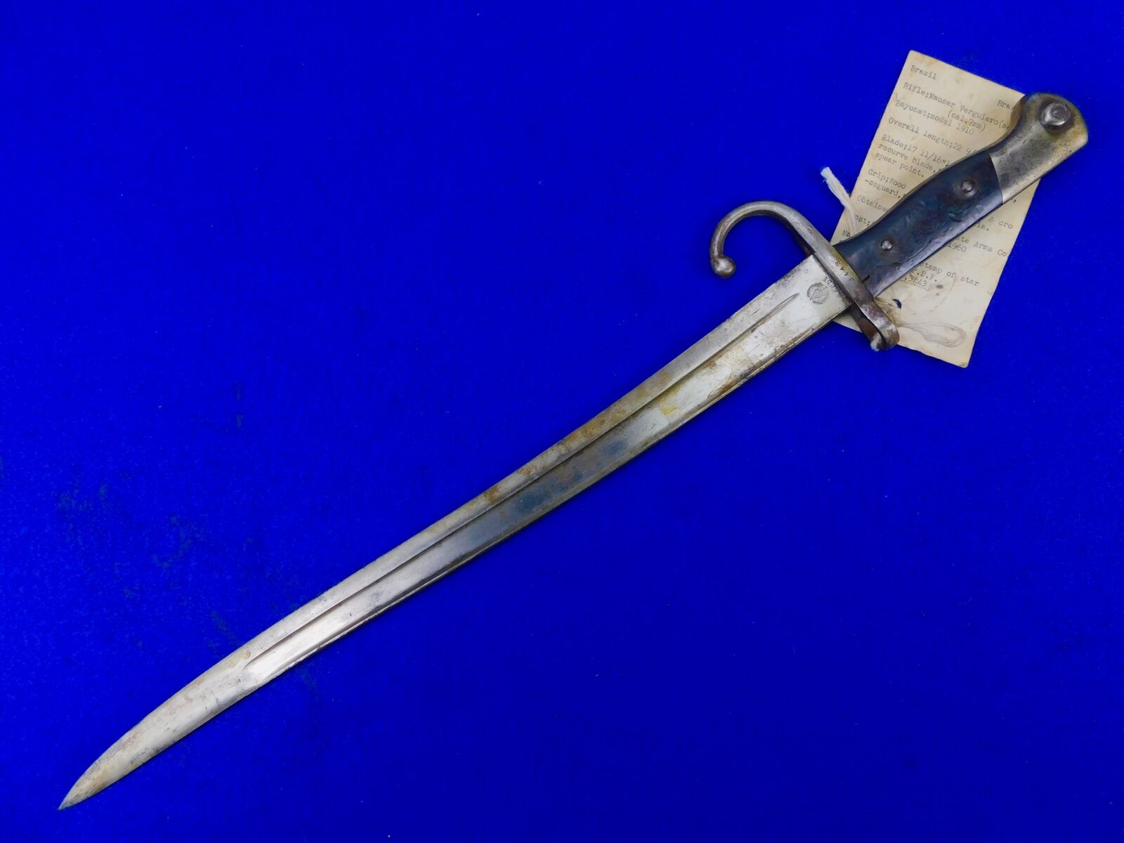 Brazilian Brazil Antique WW1 Model 1904 Yatagan Bayonet Short Sword