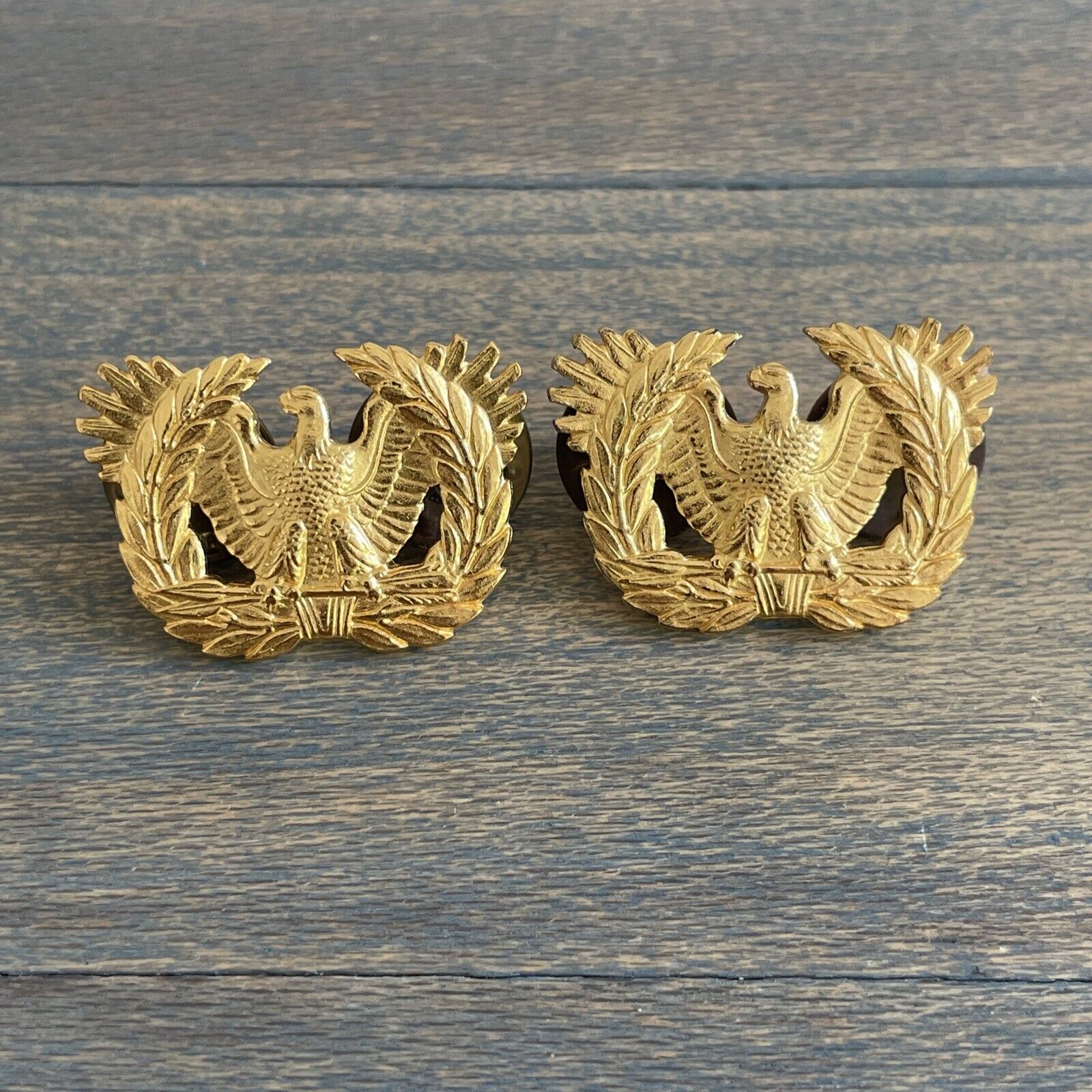 Pair of Vintage US Army  Warrant Officer Brass Eagle Insignia -KREW Mark (W5)