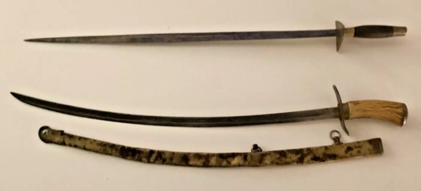 Two 18th century antique small swords  revolution war period daggers 