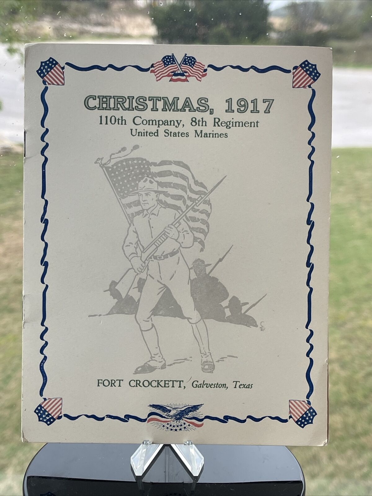 Very rare 1917 U.S.M.C.Christmas menu/program from Fort Crockett Galveston Texas