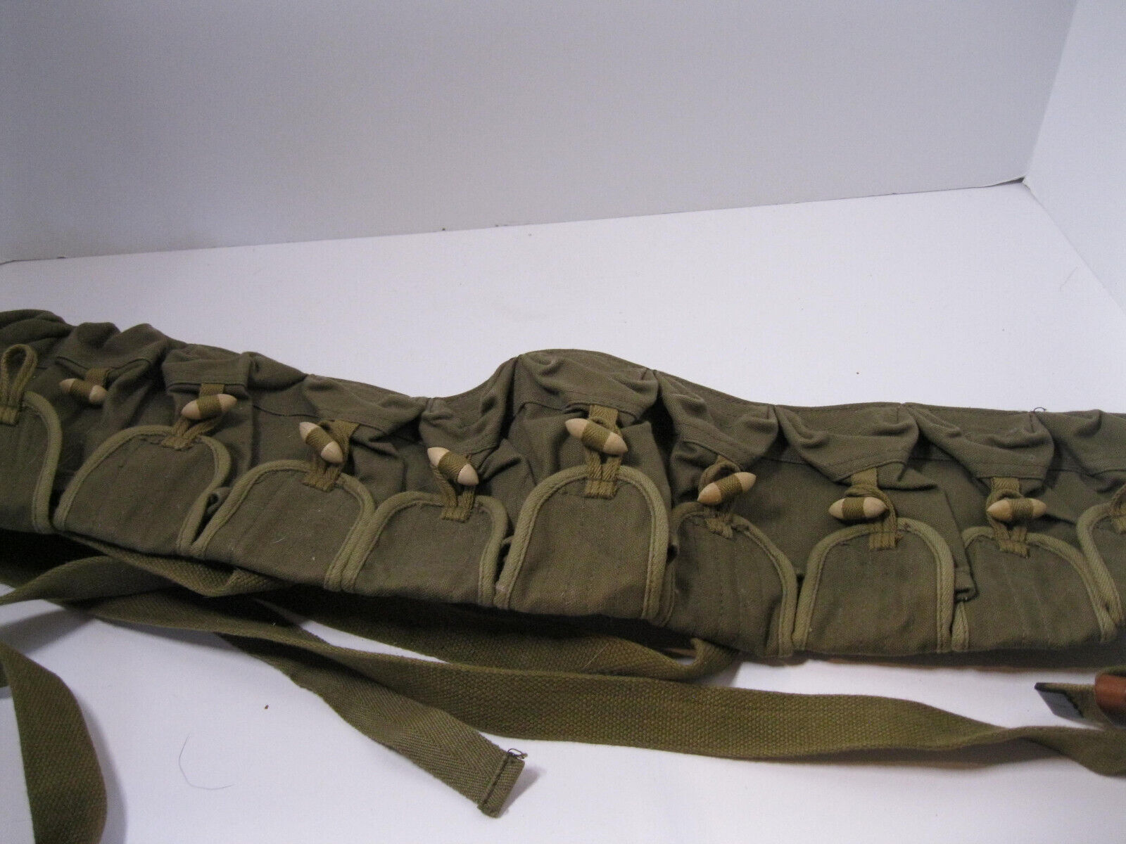 Chinese Army Ammo Belt 7.62x39 Canvas Olive Green - Vintage