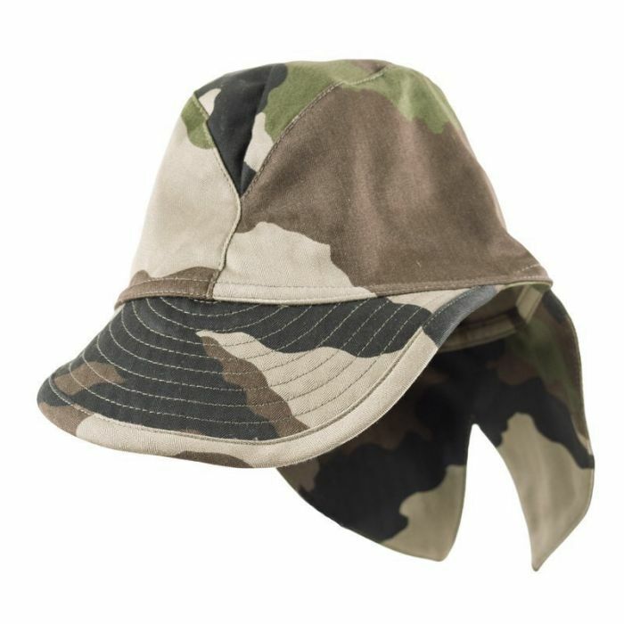 NEW French Army Military CCE Camouflage Field Cap / Hat with Neck Protector XL 