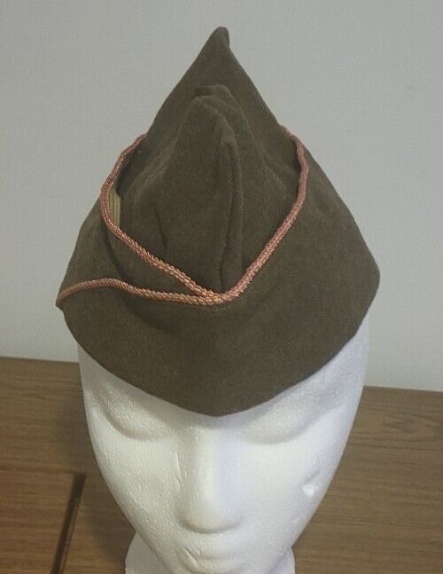 US Army Garison Cap Green with Pink Trim