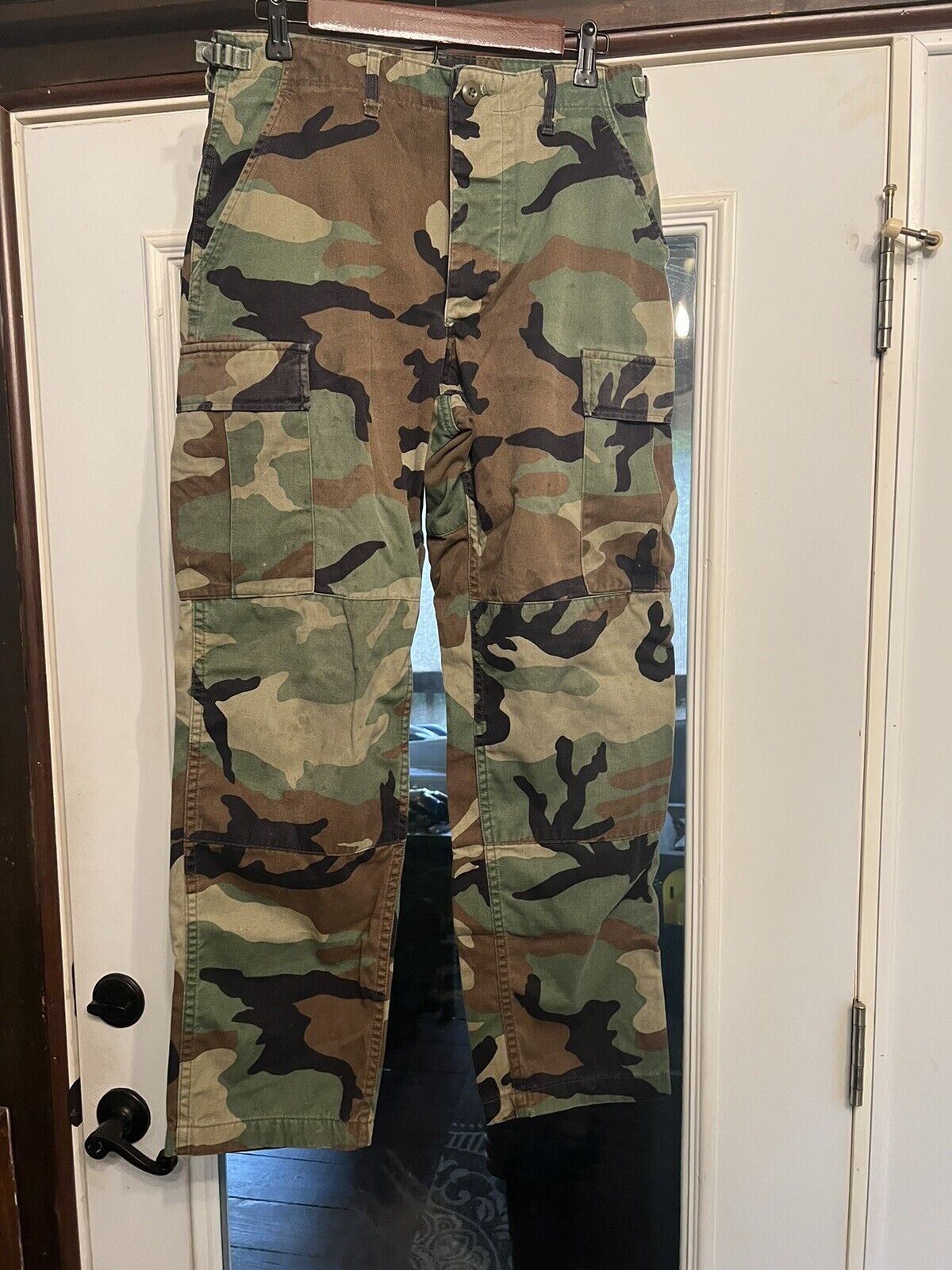 US Army Men’s Camouflage Woodland Camo Cargo Pants S-Regular Combat Military