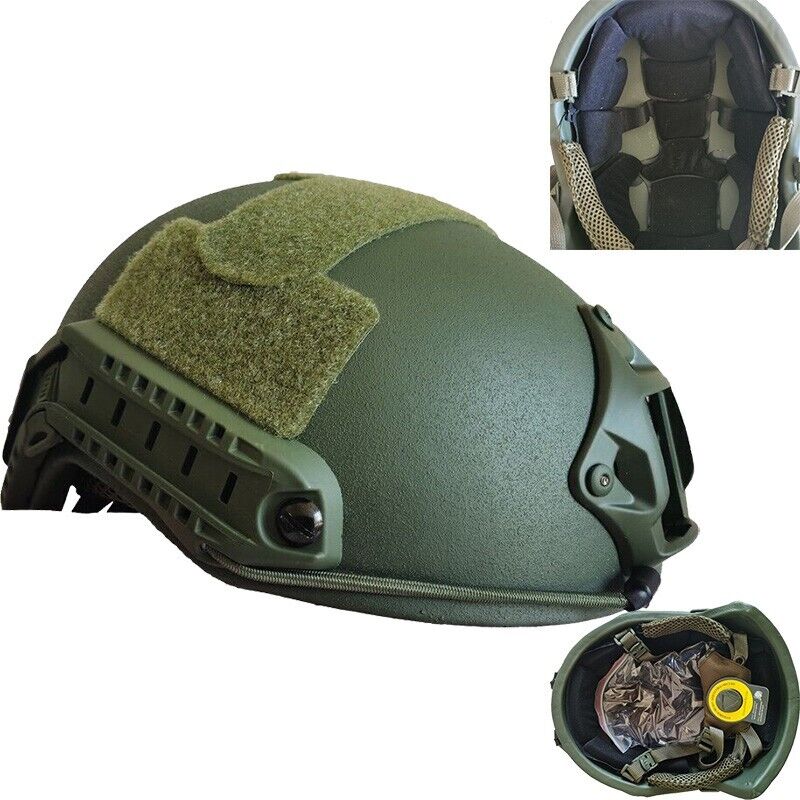 OD Green Tactical Helmet Size M/L Level IIIA FAST Ballistic Helmet UHMWPE