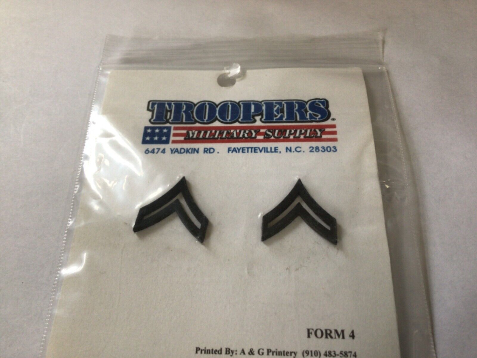 US ARMY CORPORAL RANK PINS-Subdued (Black) 