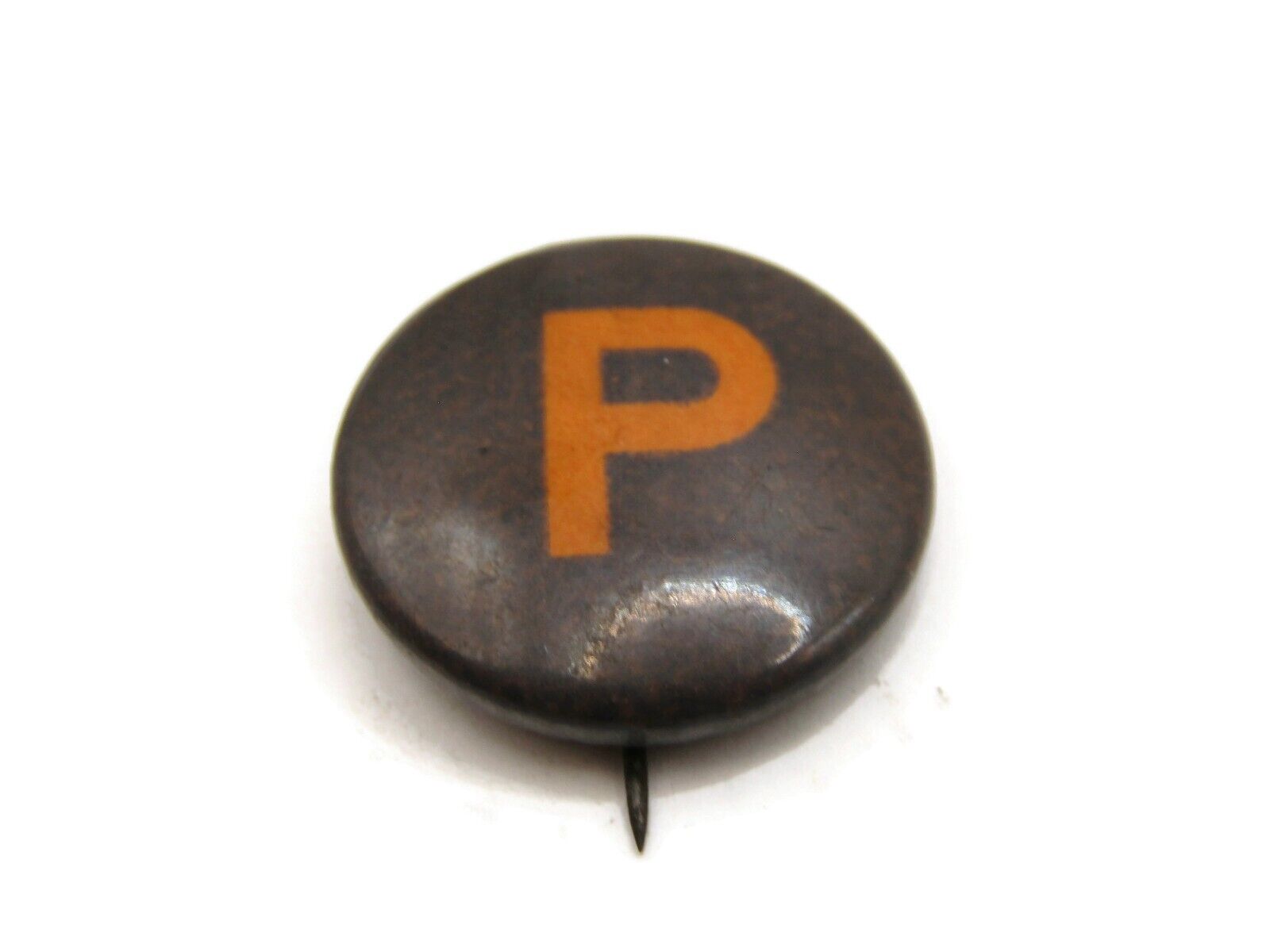 Letter P Pin Button Antique Vintage