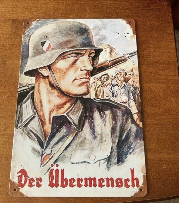 WW2 German metal sign poster
