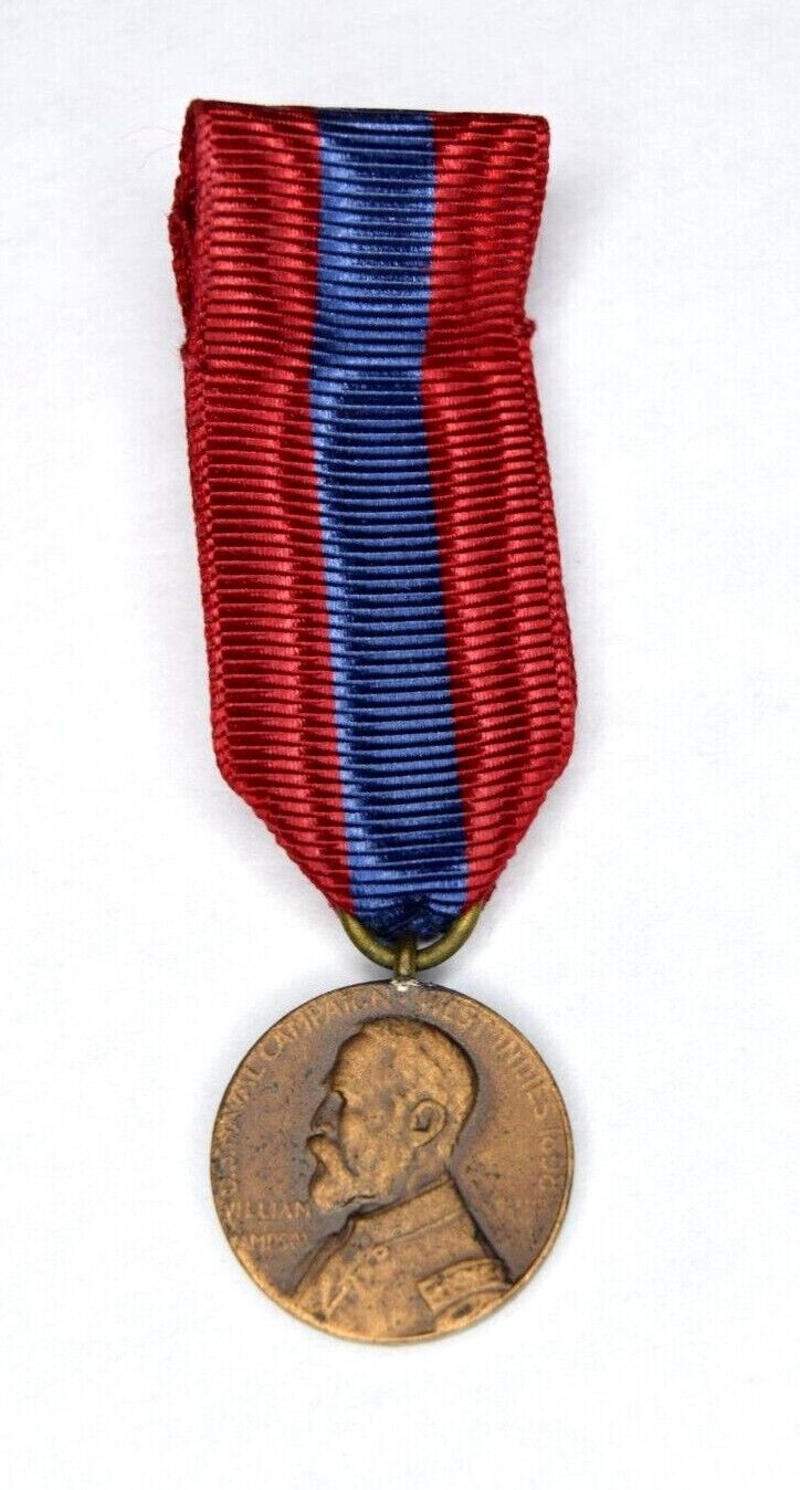 EARLY MINIATURE US Navy WEST INDIES CAMPAIGN SERVICE MEDAL SAMPSON 1898