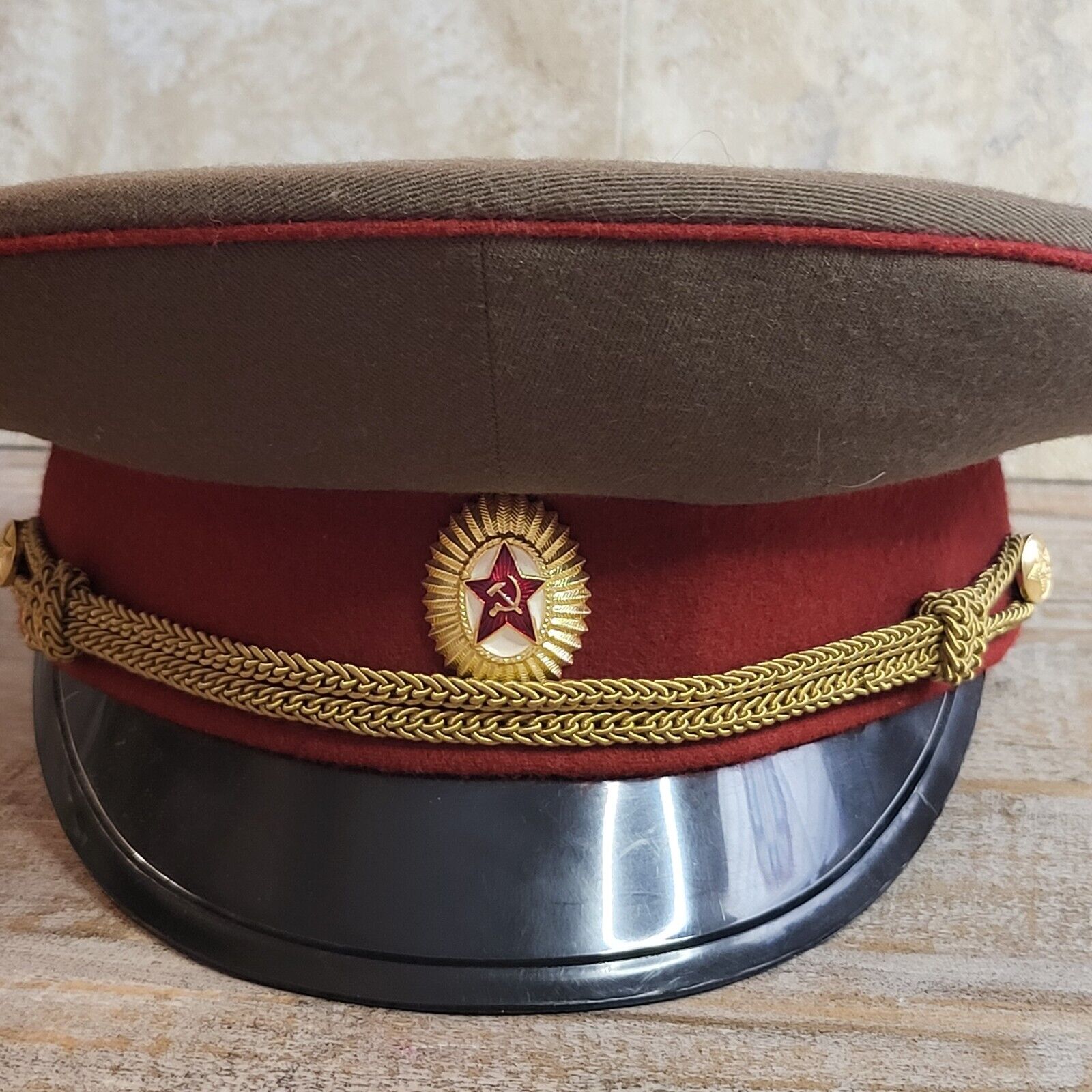 Vintage Soviet Russian Military Rifle Officer Visor Cap Hat USSR Size 57