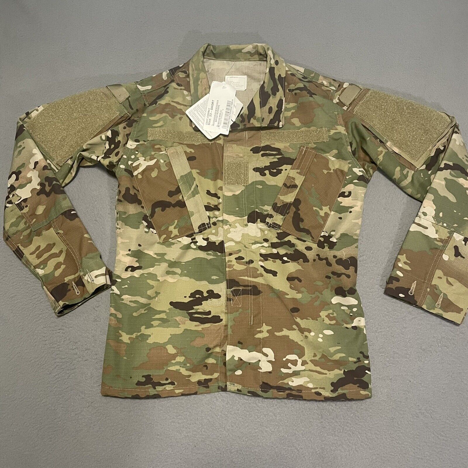 Army Combat Female Shirt Uniform Coat 33 Short Full Zip Rip Stop Camo Pockets
