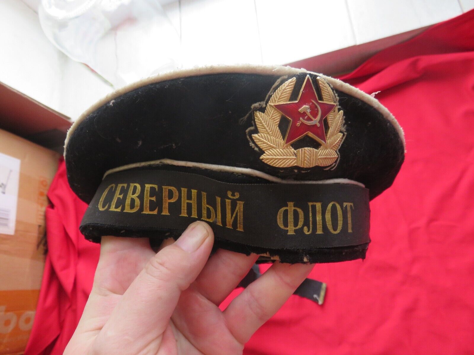 vintage Soviet Union military navy of the Soviet Army - peakless cap