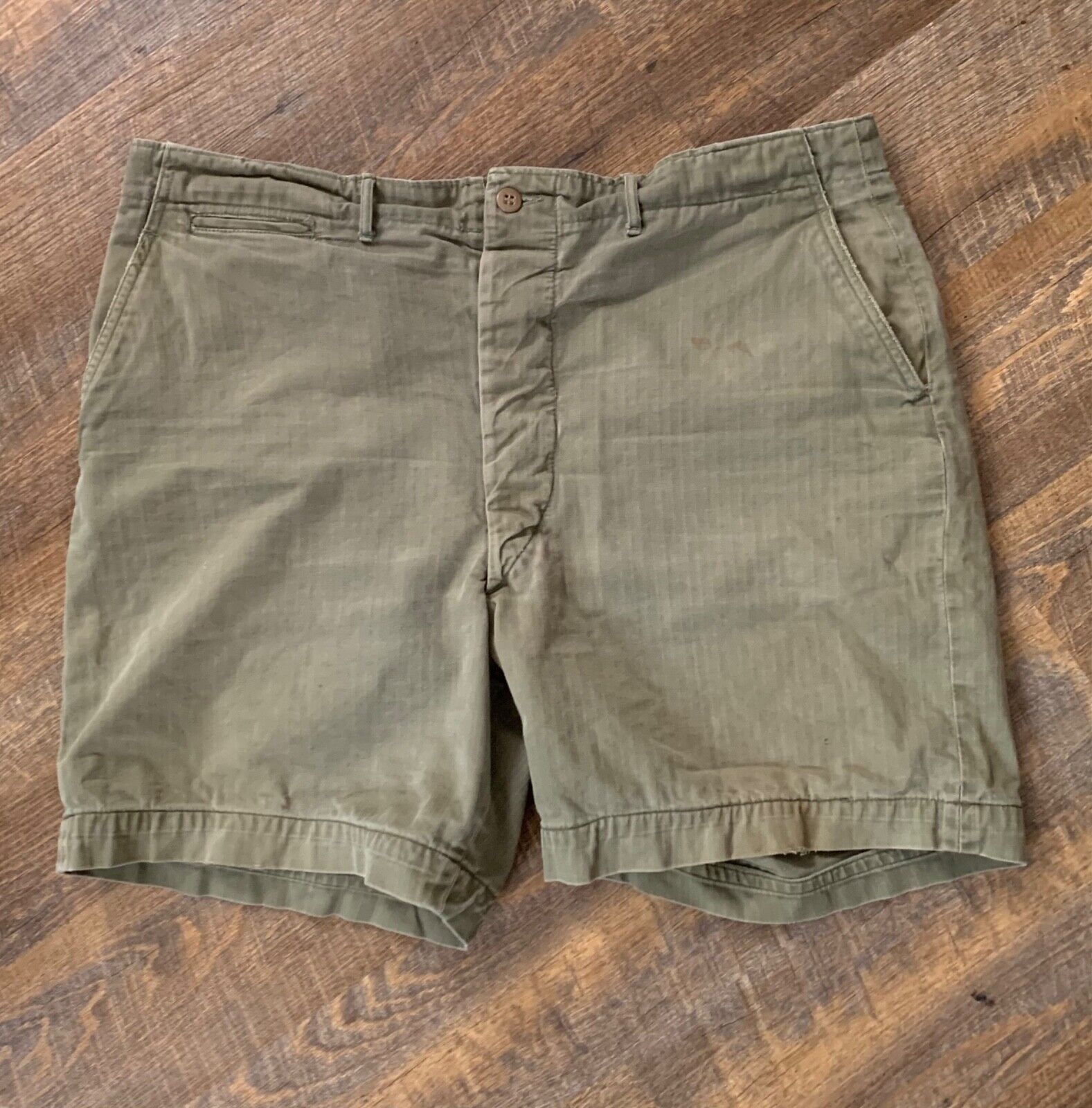WWII Modded US Army HBT Olive Trouser Turned Shorts Size 40