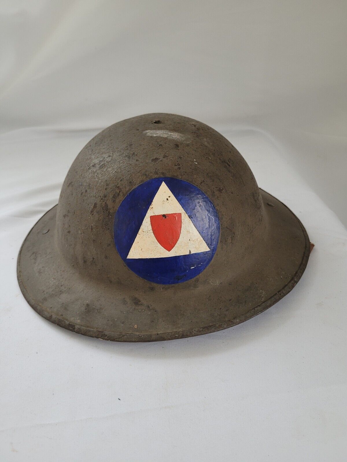Original World War I US Army Civil Defense Doughboy Military Helmet