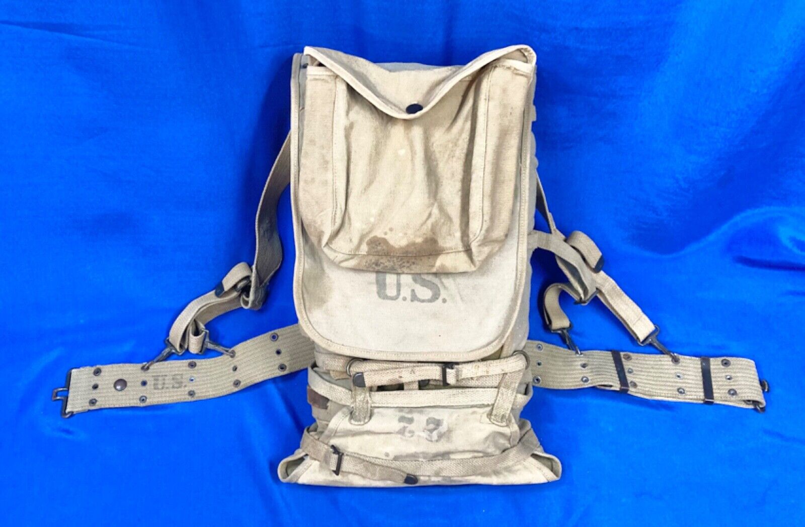WW1 US Army Doughboy’s M-1910 Rucksack with Tail-pack & Web Pistol Belt 1918