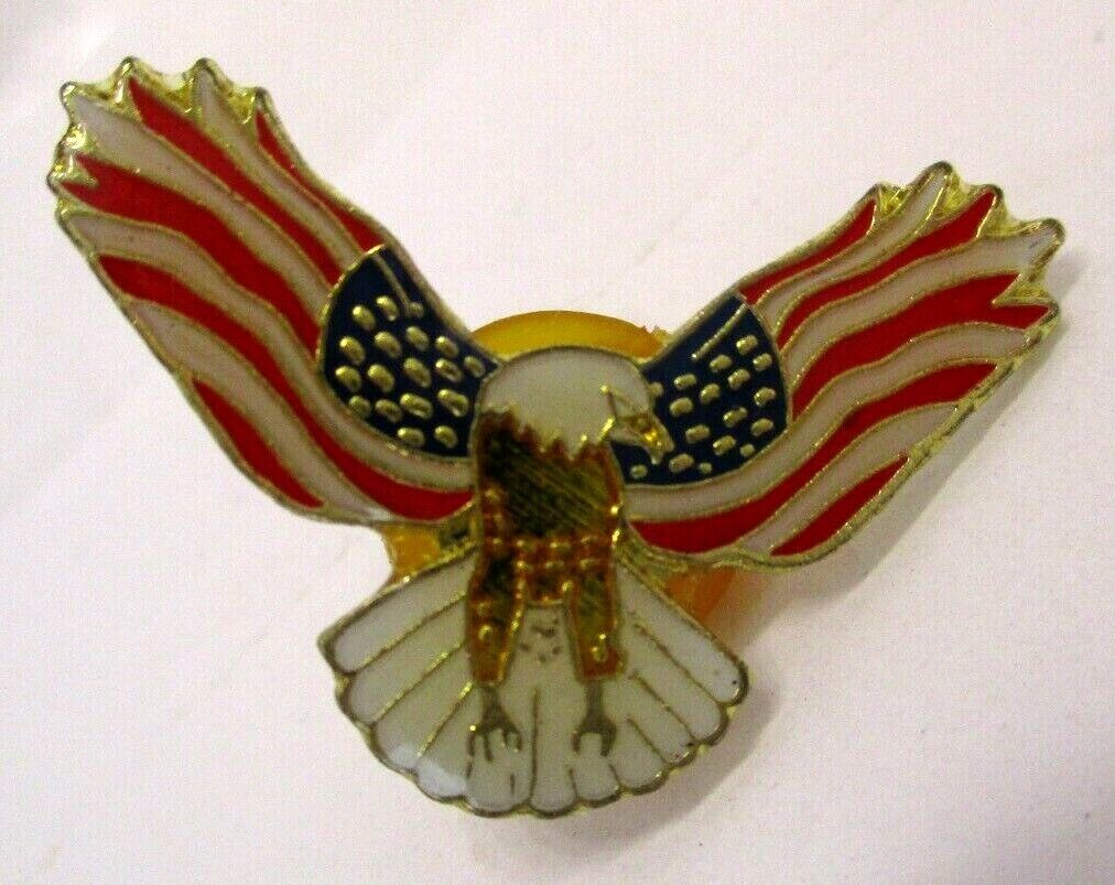 Pin USA Flag Eagle American Lapel Wings Soaring Stars & Stripes
