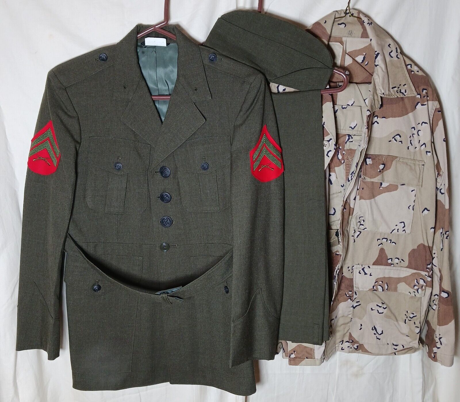 Vintage 1990's Military Issue Desert Jacket, Pants & Dress Uniform sz S Regular