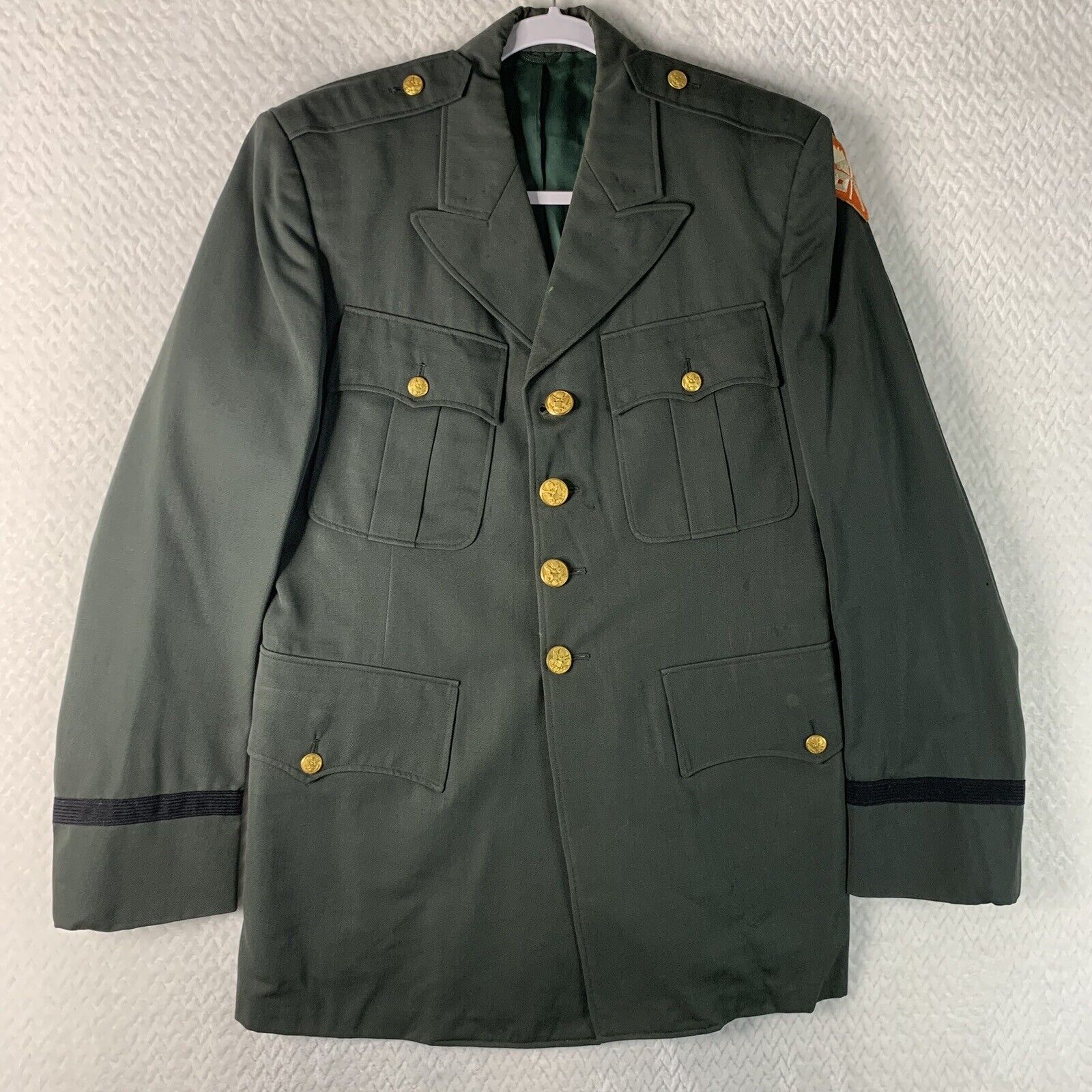 Vtg US ARMY Green Uniform Dress Jacket Vietnam Era Mens 40 Chest US army Class A