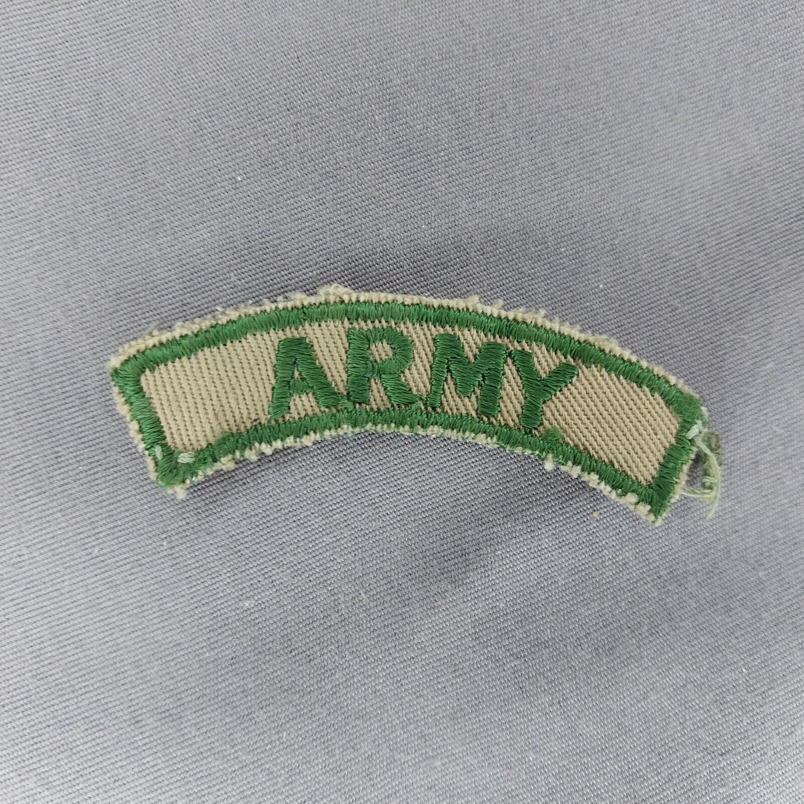 Green Tan Army Tab Ribbon Patch