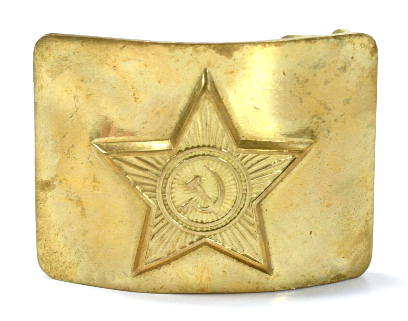 Soviet Era Russian Military Genuine Brass Belt Buckle - Star  Hammer and Sickle