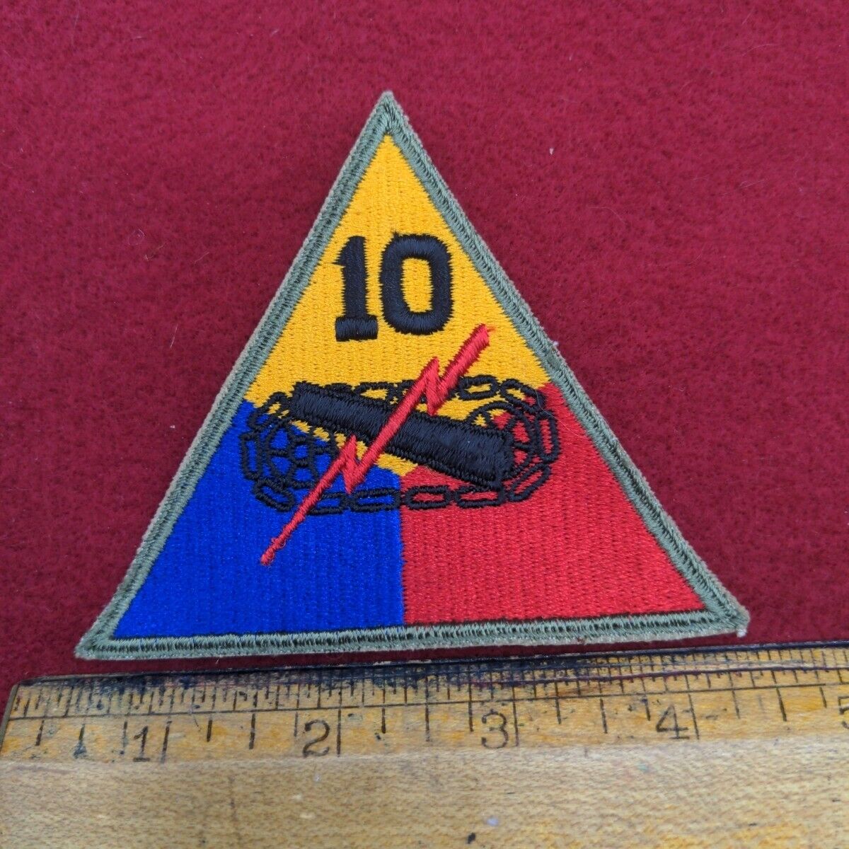 WWII/2 US Army 10th Armored Division triangular patch.