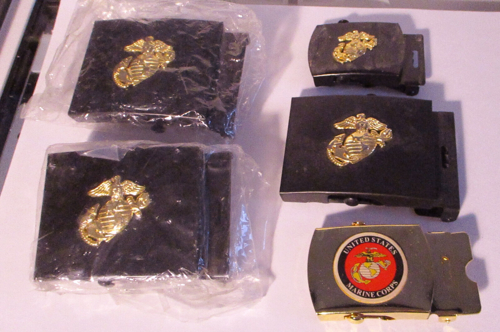 5  USMC Marine Corps Service Uniform Web Belt buckles 1995