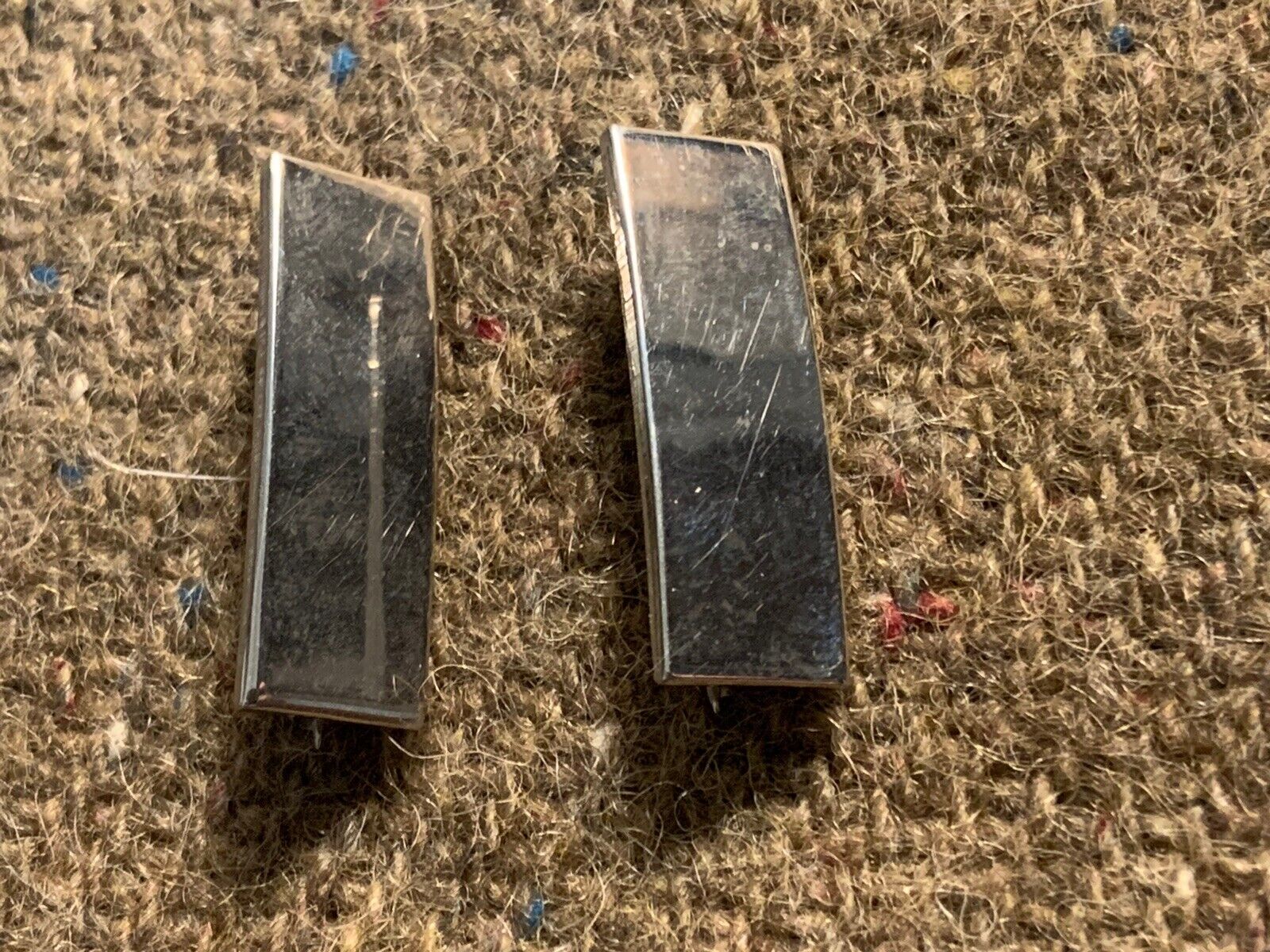 WWII USN / USMC Sterling Silver LT Bars ~ Matched Pair ~ Unknown Maker