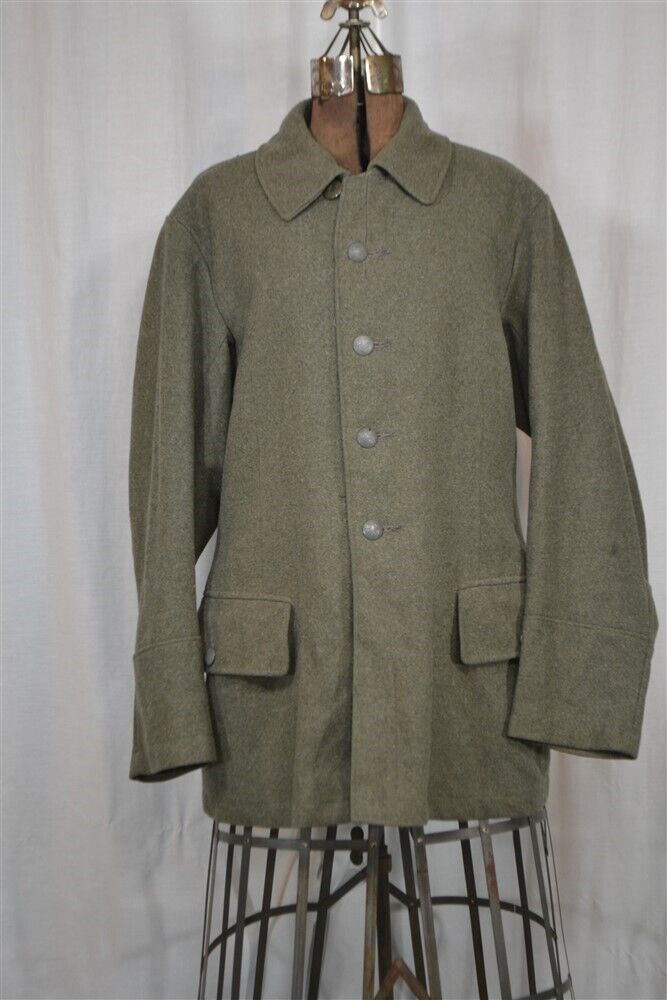 antique military uniform jacket Swiss chest 46 green/gray original 