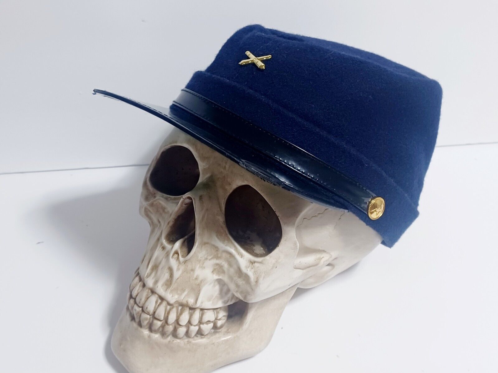 CIVIL WAR US UNION ARTILLERY NAVY BLUE WOOL KEPI FORAGE CAP HAT- Size 7