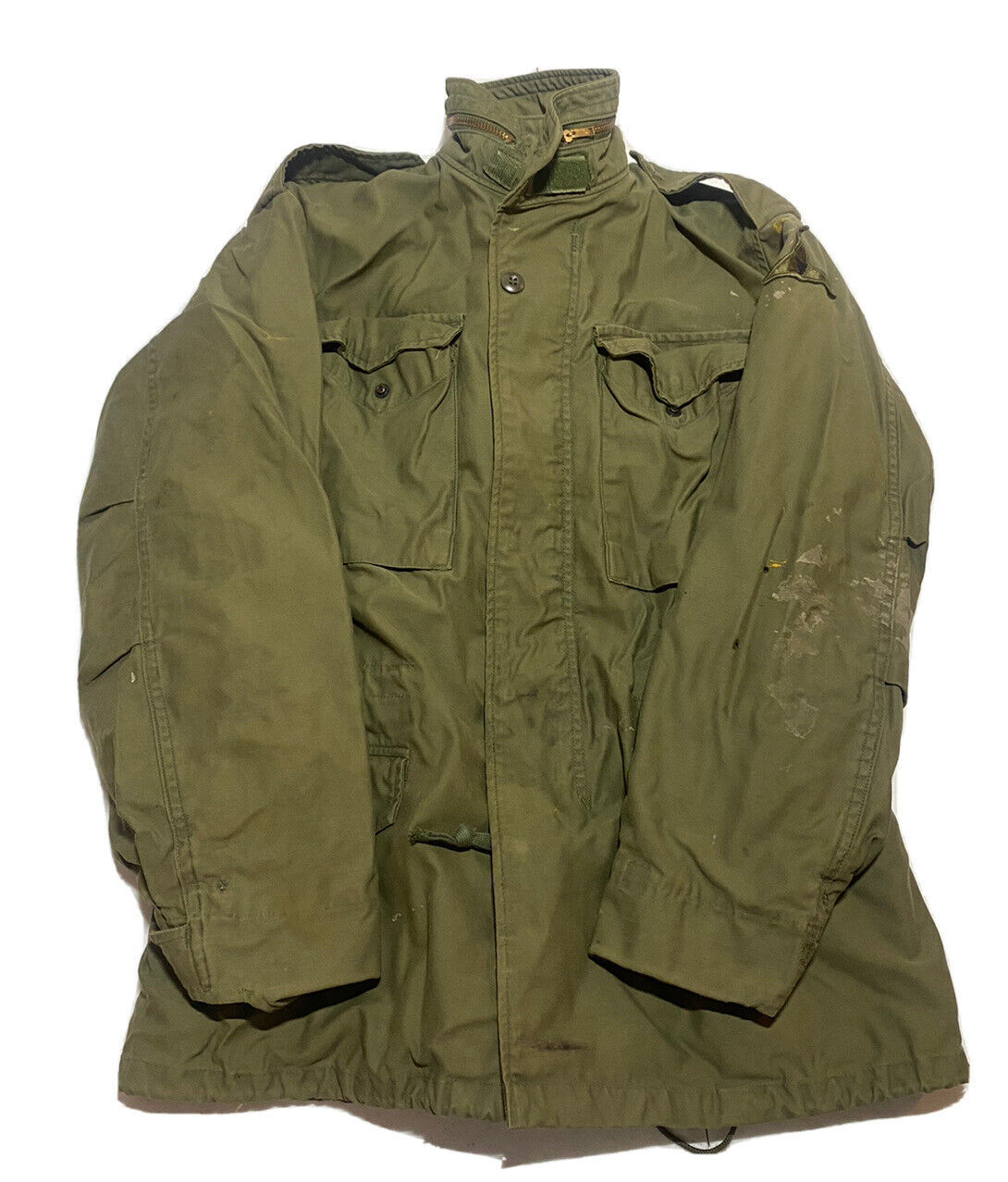 Vintage Us Military M-65 Field Jacket Size Small Regular Green Vietnam Era 70s