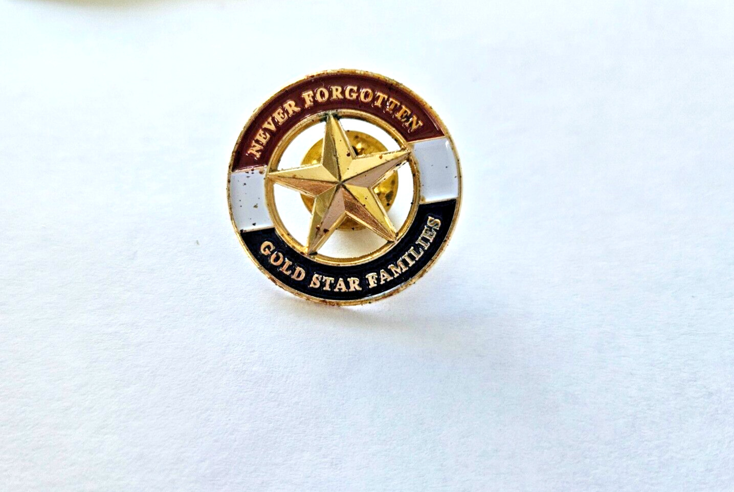 Gold Toned Enamel Golden Star Families Pin US Army
