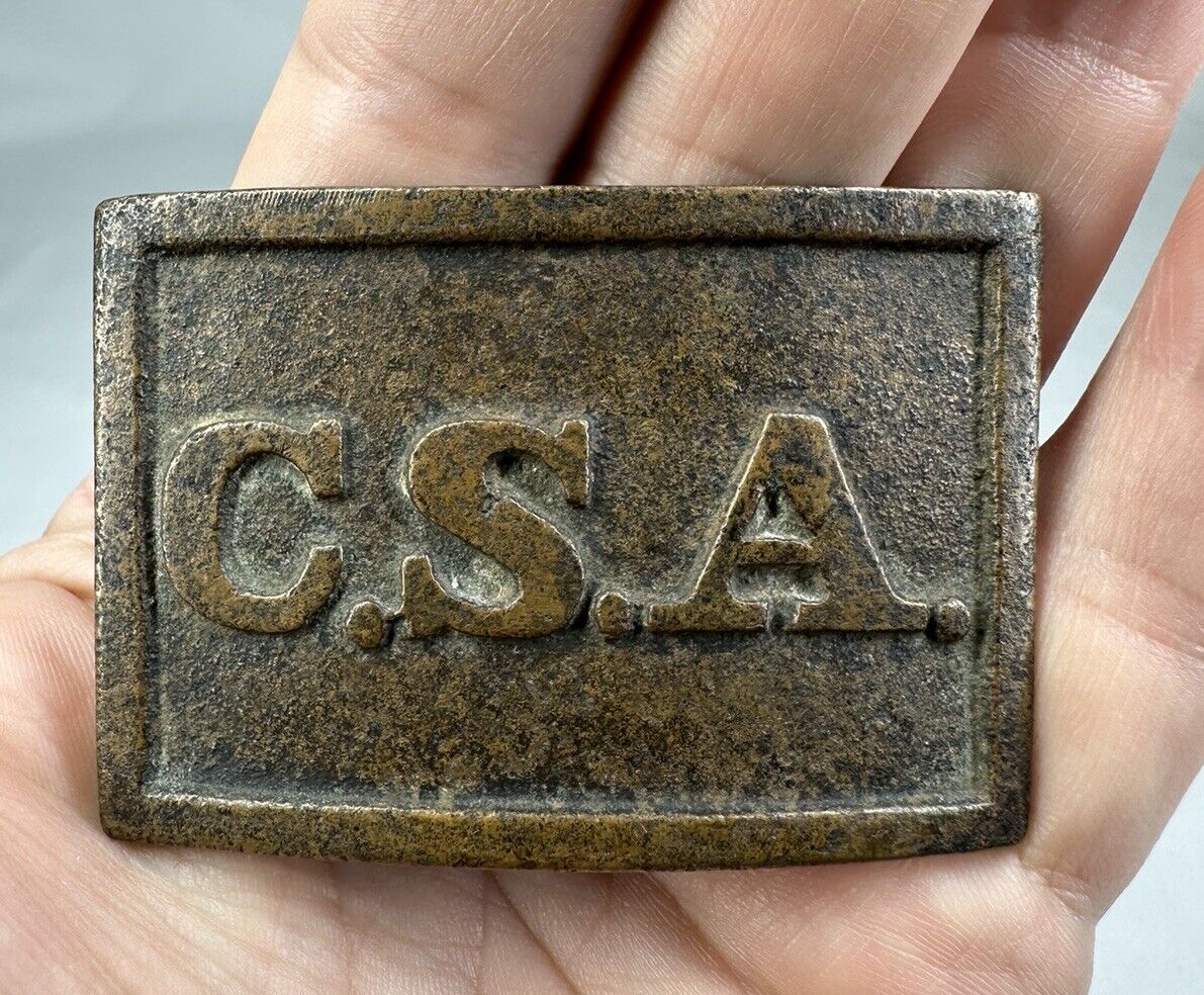 CSA Belt Buckle Confederate States Civil War Incredible Condition Ex Museum