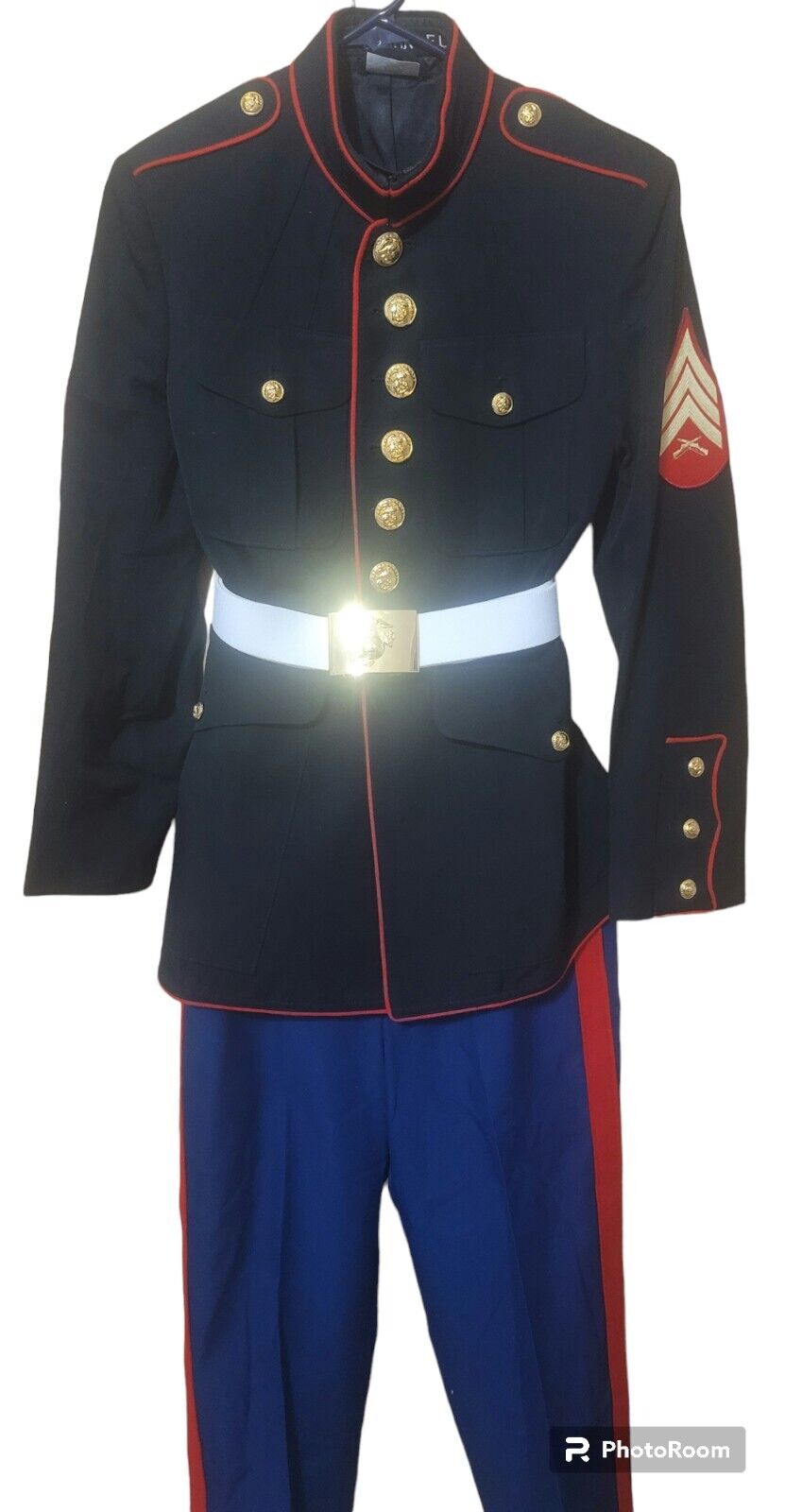 USMC U.S. Marine Corps Dress Blues Uniform Mens 36XS Enlisted Button Up