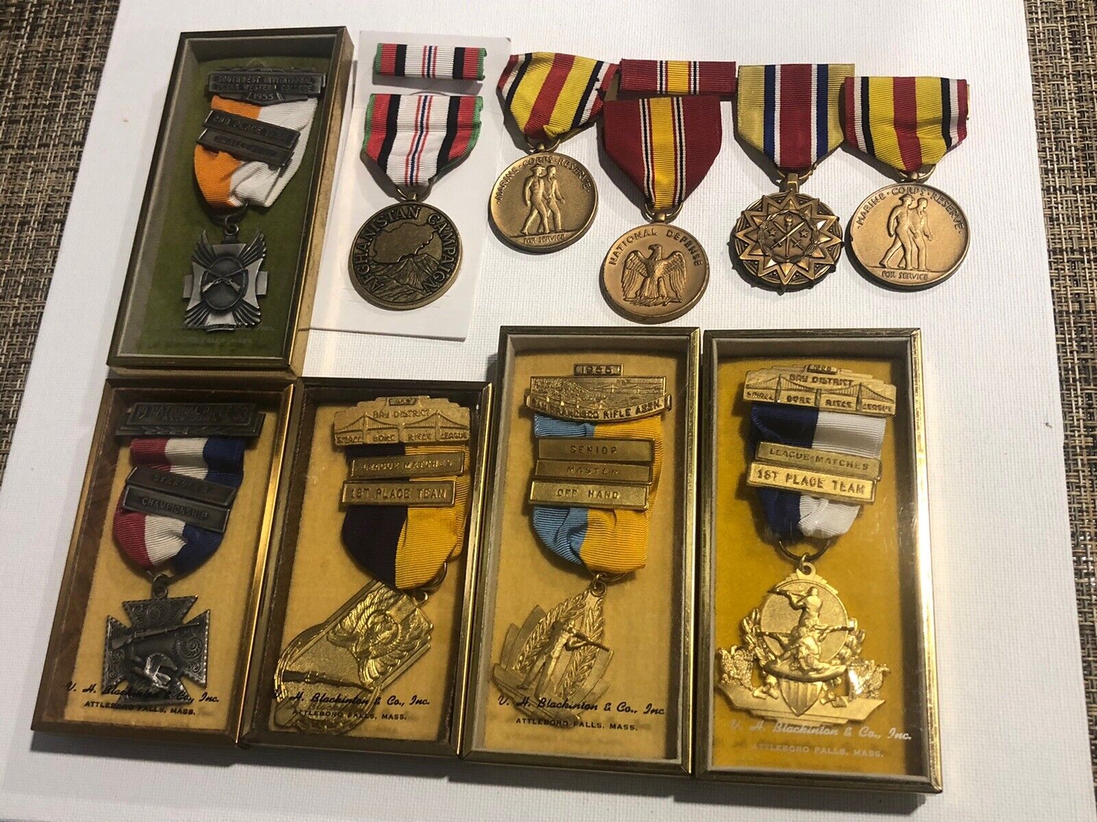 Lot Of 10 US Army USMC Navy Air Force Military Medals Rifle Shooting Medals NRA