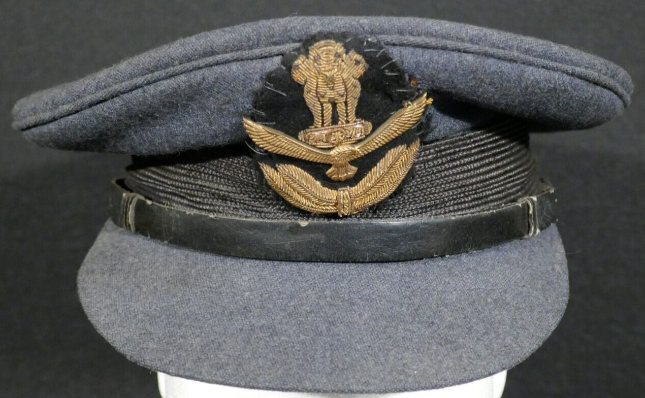 1950's Republic of India Indian Air Force Officers Service Visor Hat Sz 7 Bombay