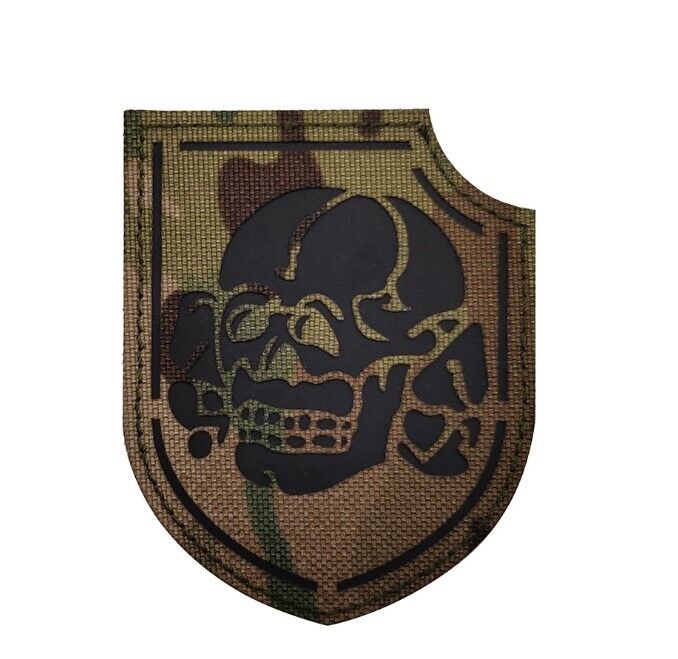 Reflective IR Gosht Skull Russia Army Tatical Hook Loop Patch Badge Forest CP