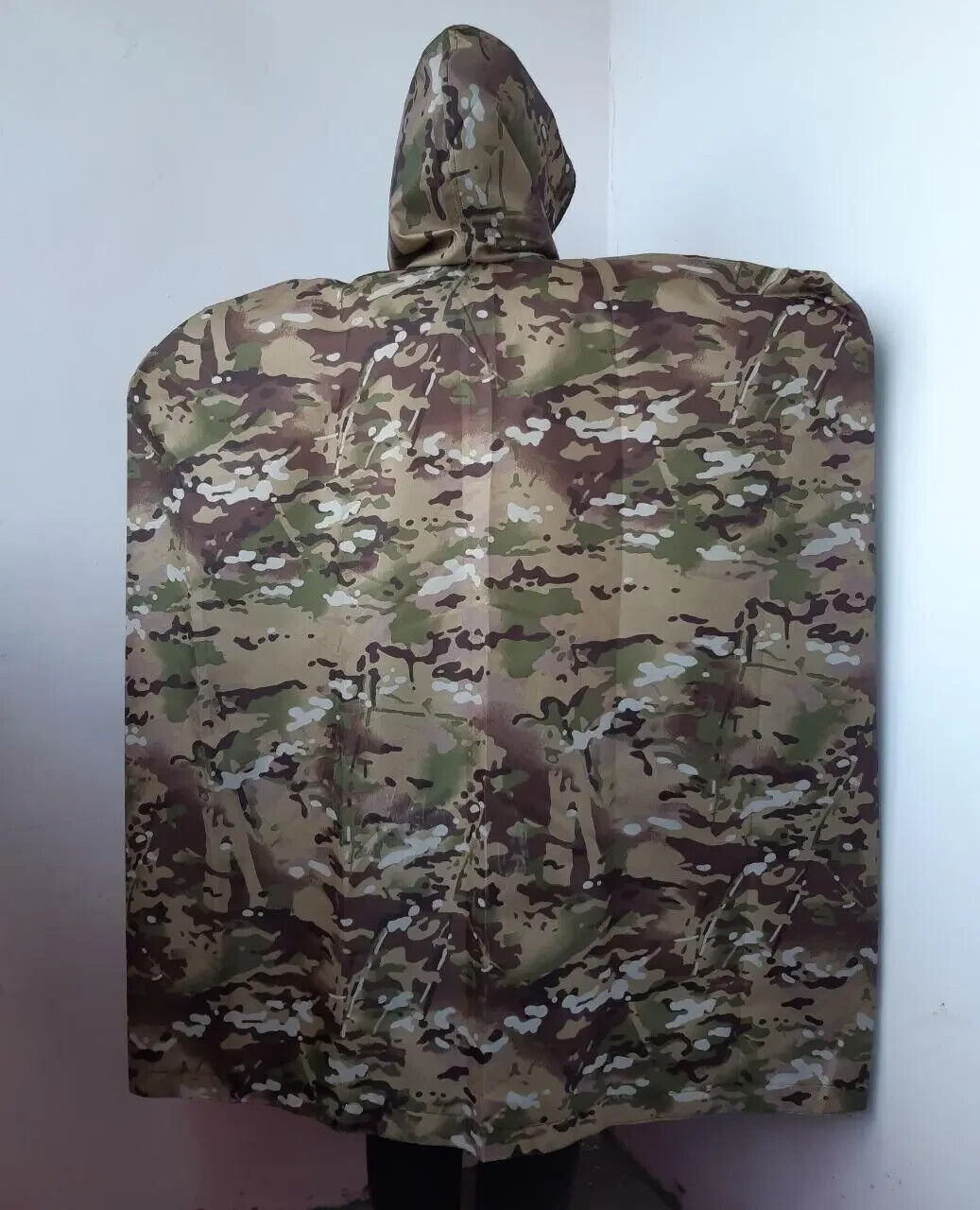 Military tactical rain poncho, multicam water repellent raincoat