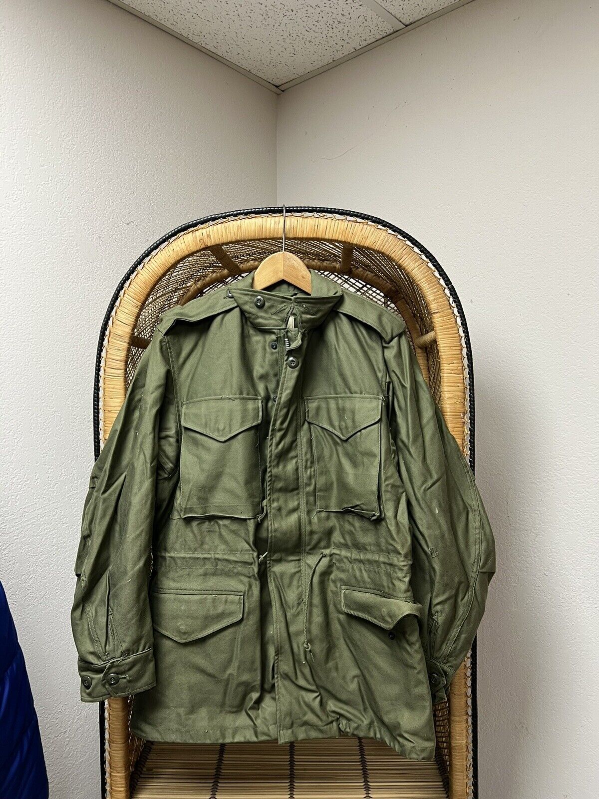 VINTAGE NOS DEADSTOCK Military Filed Coat Jacket M-1951 OG 107  Small Regular