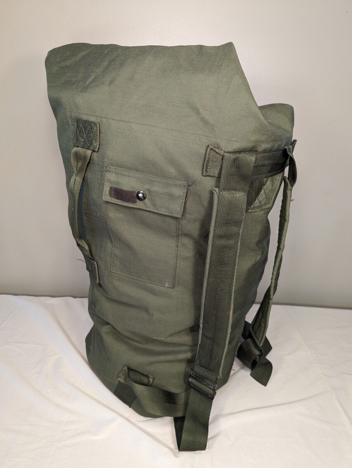 Military Duffel Bag Rucksack Olive Green Nylon Heavy Duty Army Duffel USGI