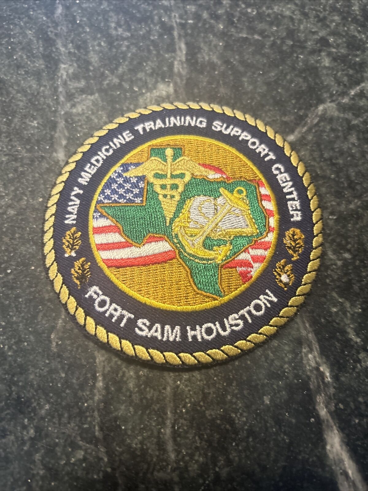 USN US Navy Medicine Training Support Center Fort Sam Houston PATCH Rare Iron On