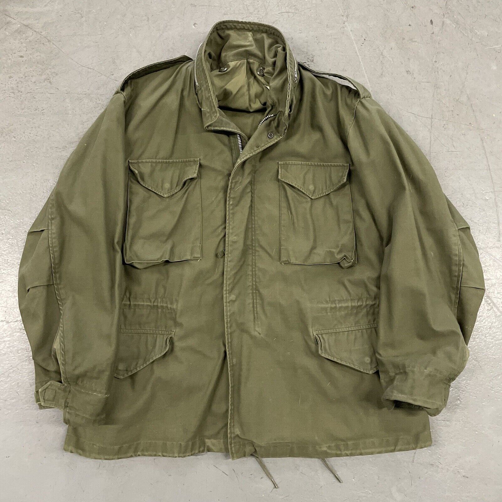 VIETNAM ERA M-65 COLD WEATHER FIELD Jacket Large Regular OG 107 Santeen Green
