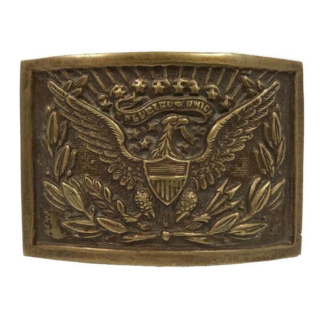 Antique Style Military Civil War Eagle Officer Belt Buckle SOLID Brass