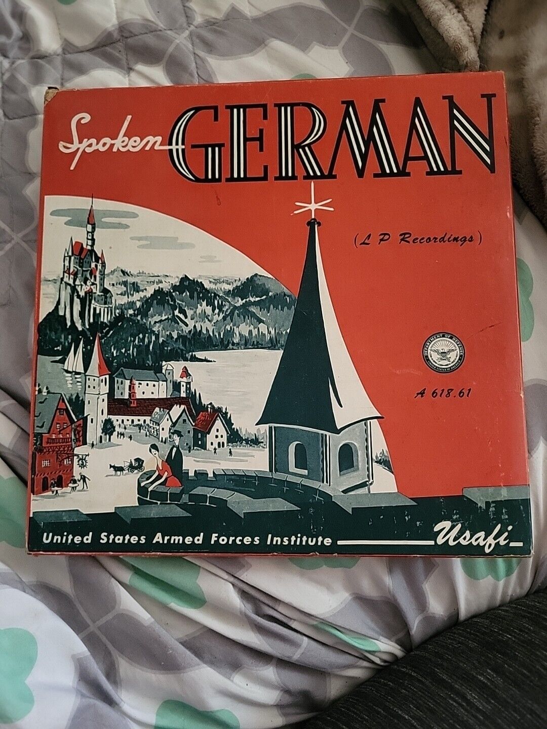 Spoken German Basic Course Units 1-12 USAFI 1944 WWII LP 33 RPM Records Box Set