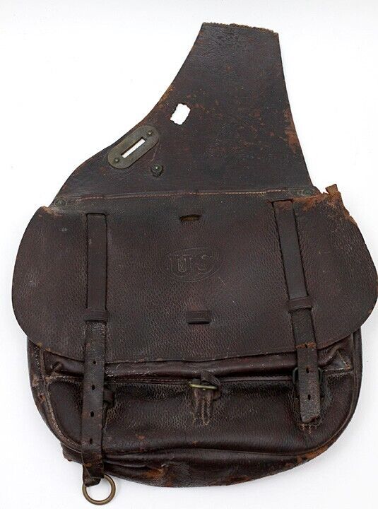 Vintage WW1 US Calvary Model 1917 Leather Saddlebag 