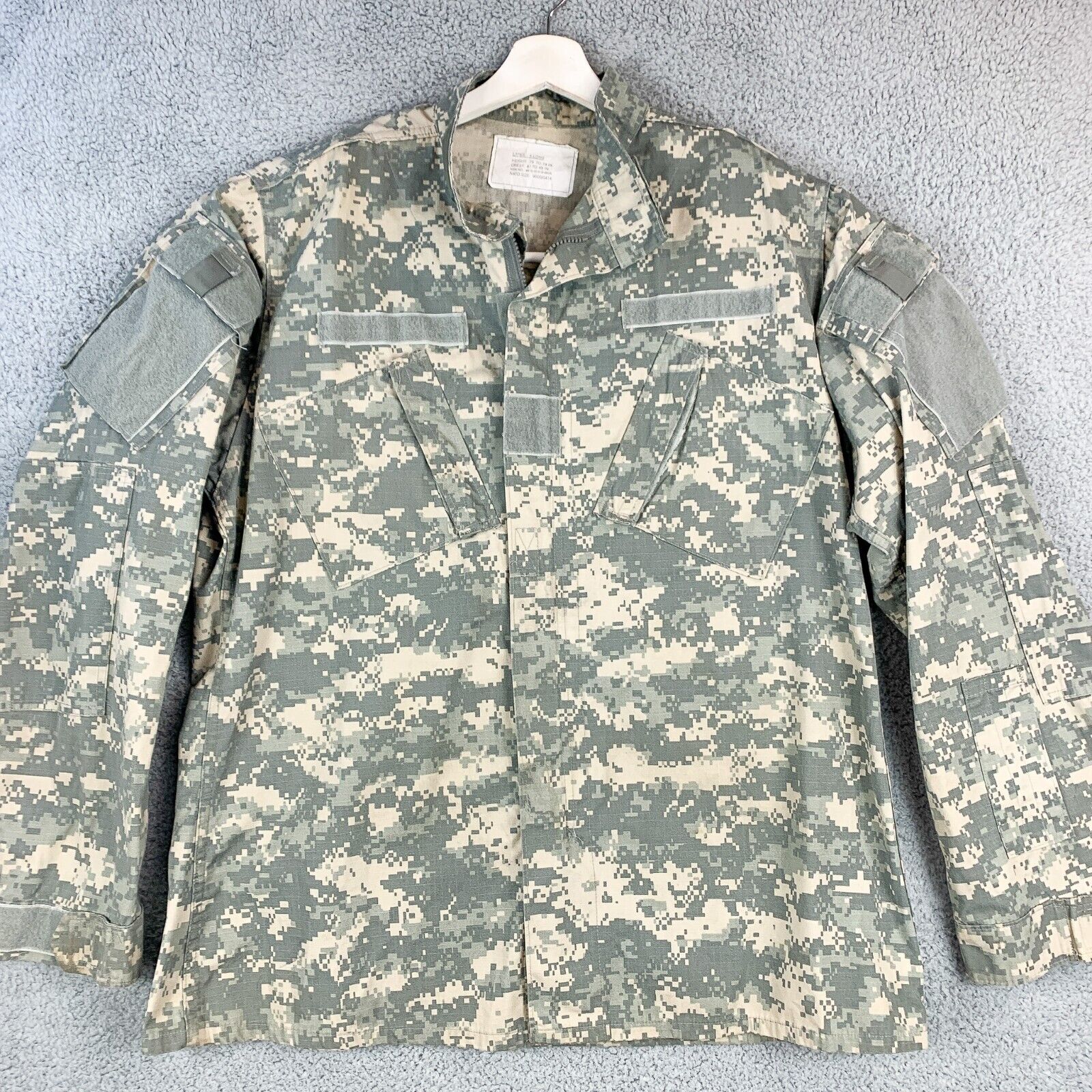 Army US Military Camo Coat Mens Large Long Camouflage ACU 8415-01-519-8608