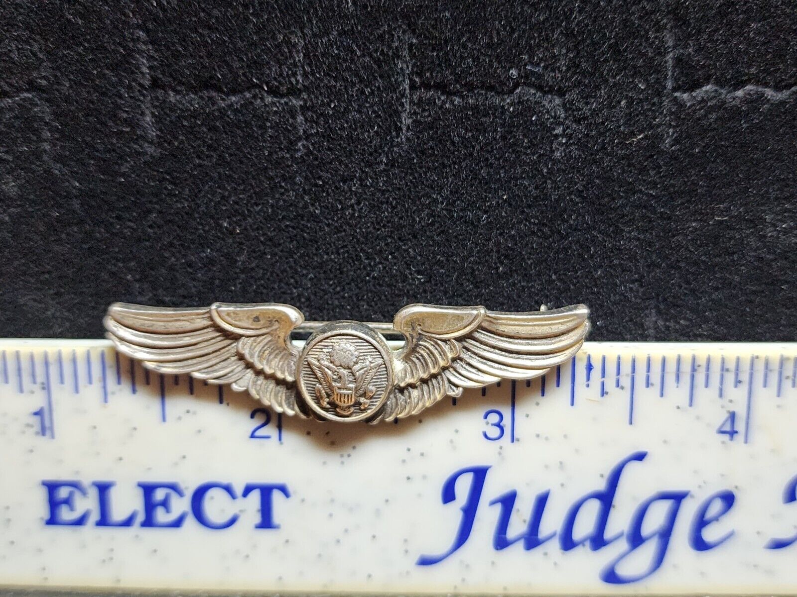 ORIGINAL WWII 2 1/4” SILVER PINBACK AIRCREW WINGS PIN BADGE 