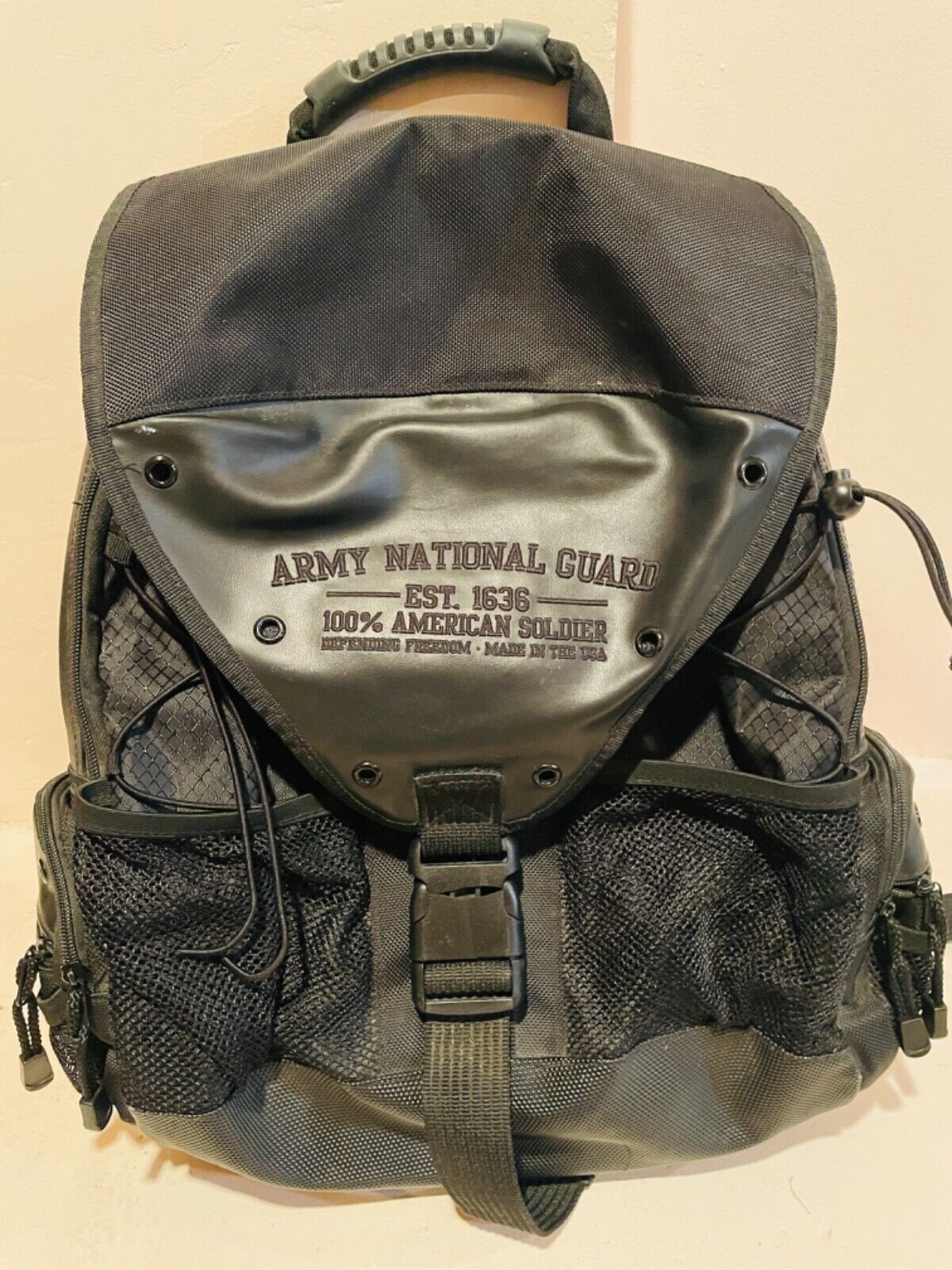 National Guard Black Tactical Backpack Daypack Laptop Bag Made in USA NWOT Army