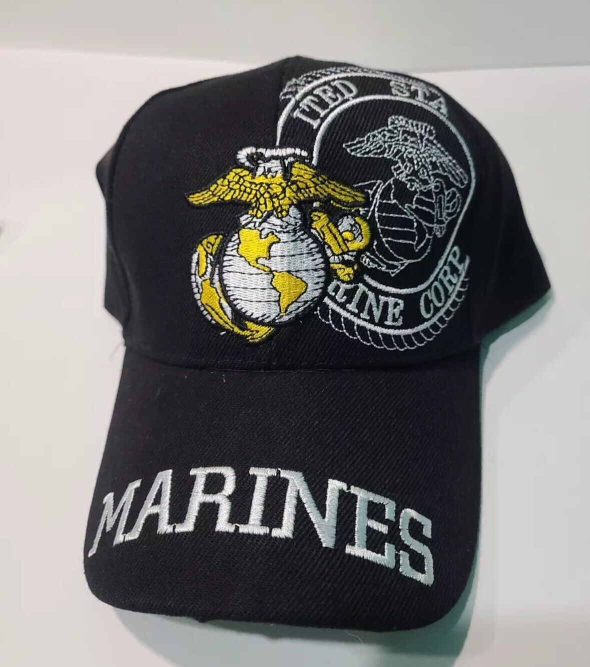 Black US Marine with Marines Logo Baseball  Cap  Adjustable